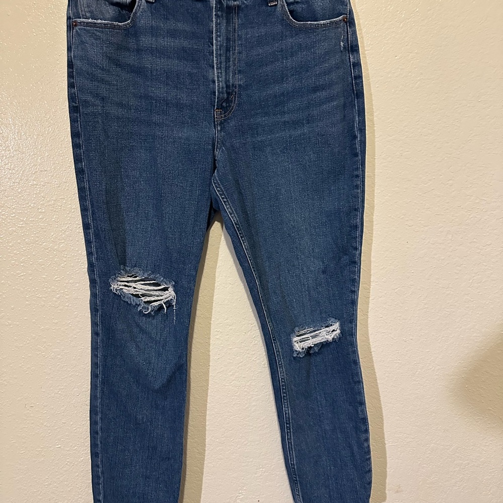Blue Distressed Women's Jeans